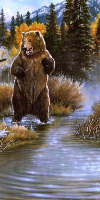 Пейзаж с медведями