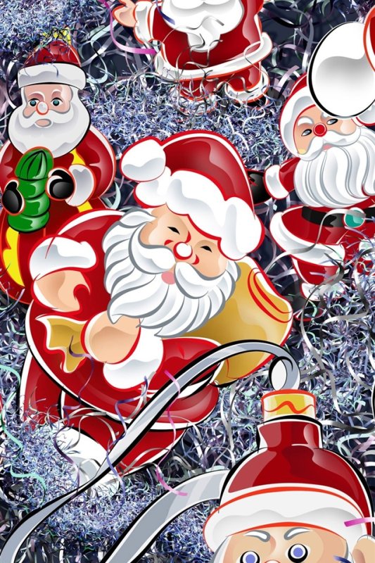 Новогодние обои на телефон с дедом Морозом