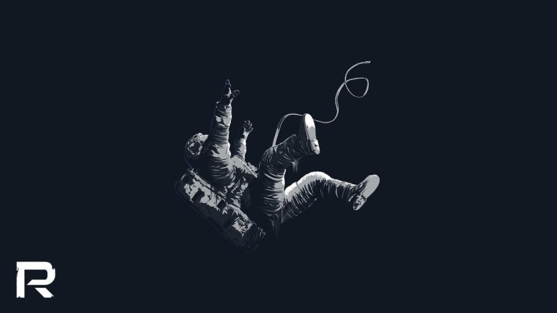 Космонавт на черном фоне