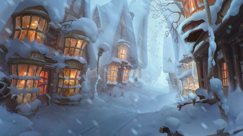 Деревня Хогсмид Гарри Поттер зима