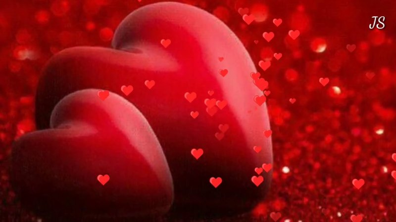 Красный фон с сердечками