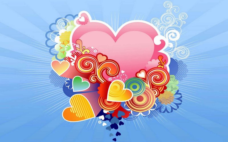 Сердечки фон