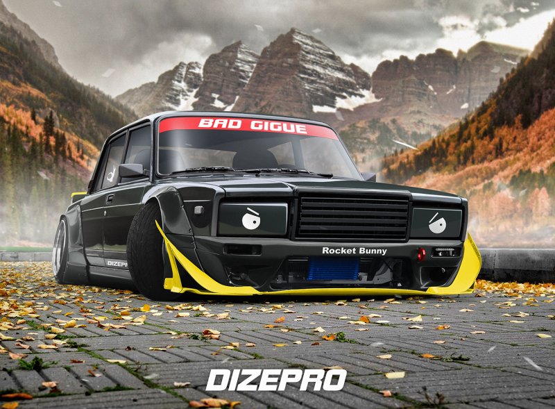 Жигули 2107 дрифт чёрная