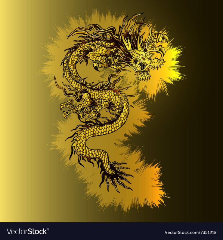 Золотой дракон обои