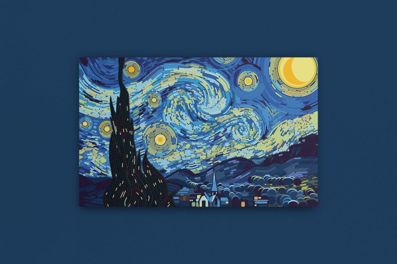 Ван Гог Звездная ночь 4к