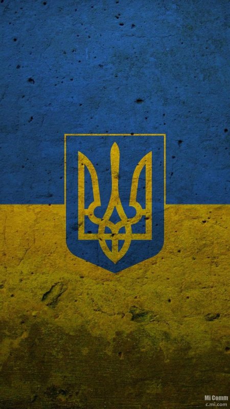 Флаг Украины с гербом