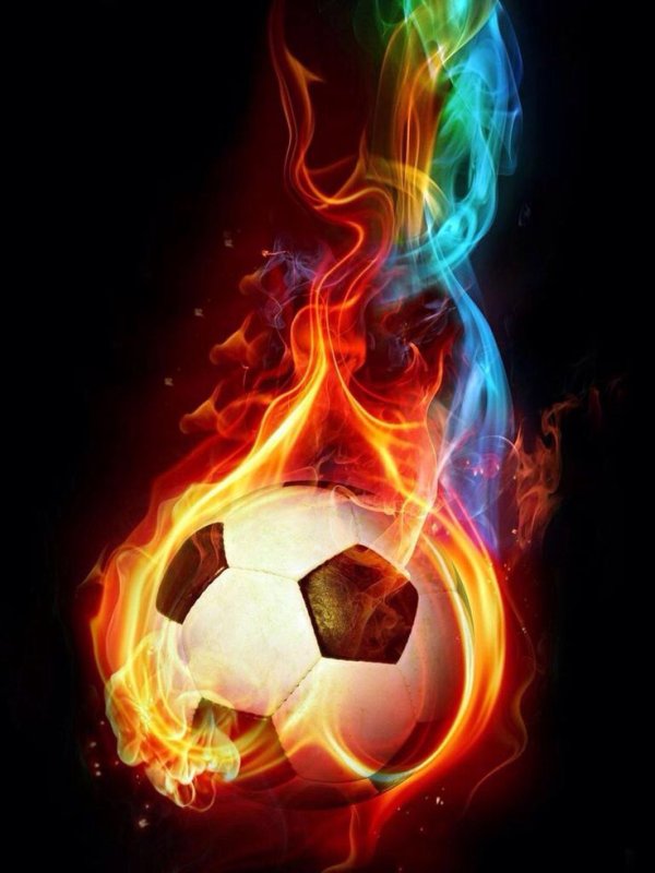 Огненный футбольный мяч