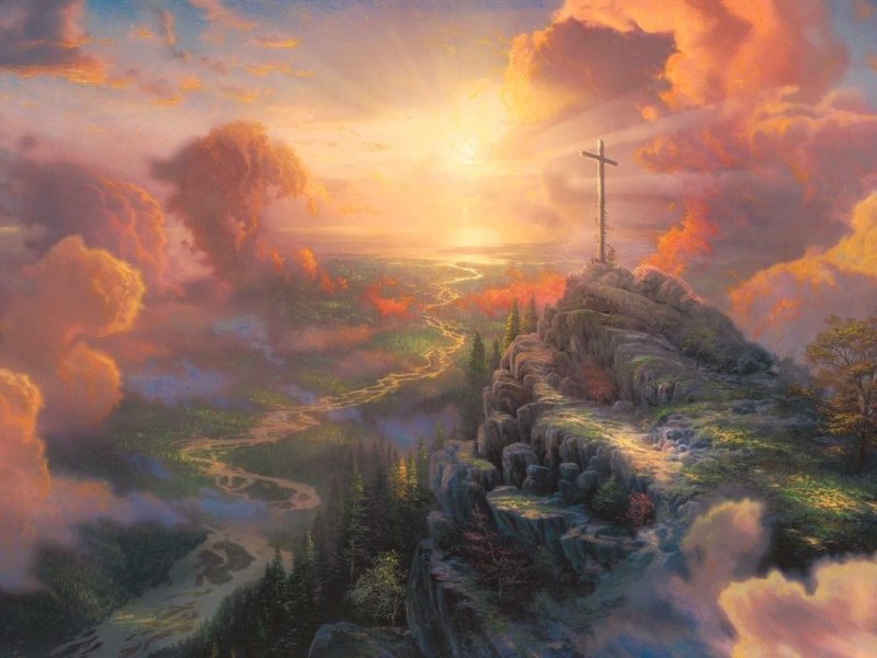 Томас Кинкаде живопись горы