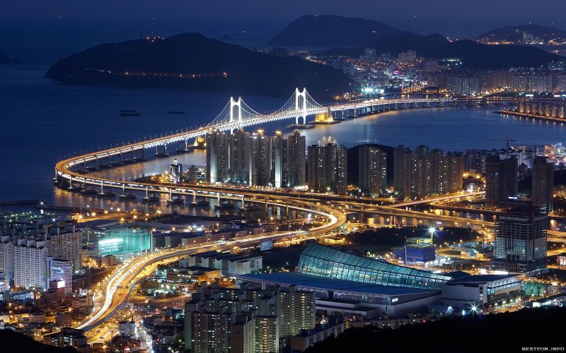 Мост Кванан Пусан Южная Корея