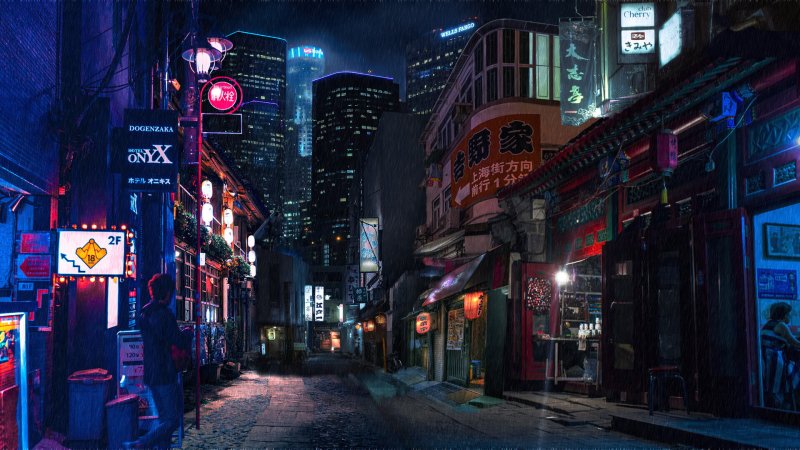 Переулок Нью Йорк киберпанк