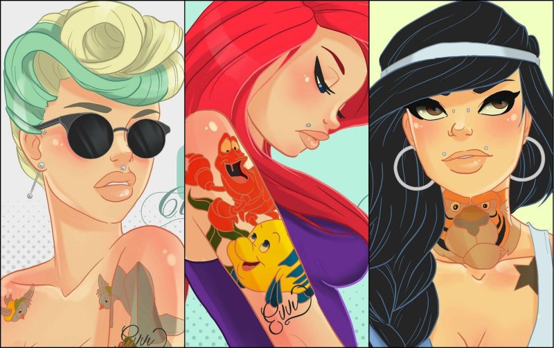 Диснеевские принцессы в современном стиле