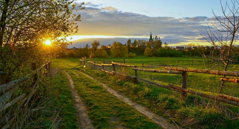 Утренний пейзаж деревня Герасимов