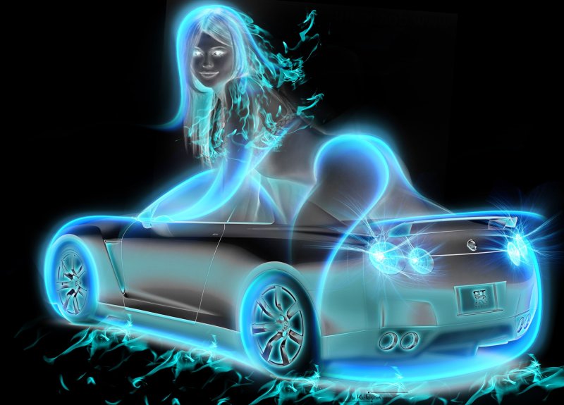 Неоновая машина