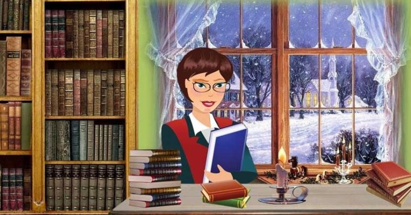 Библиотекарь в библиотеке