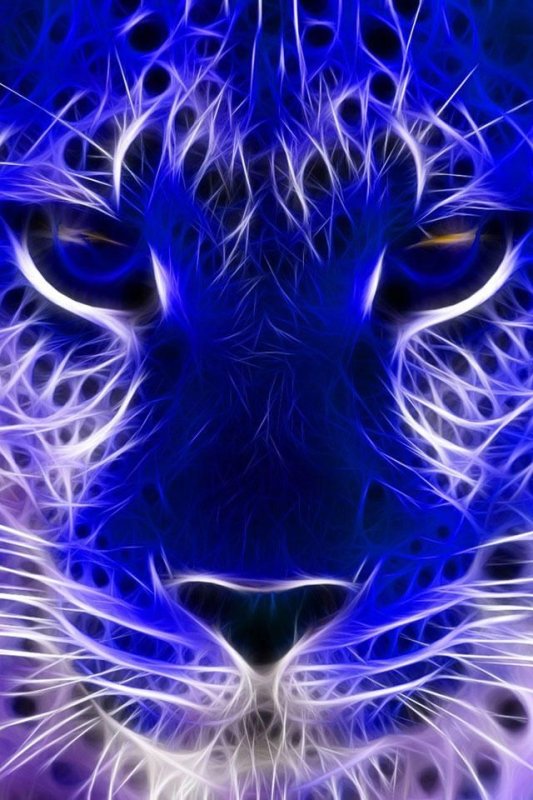 Синий неоновый тигр