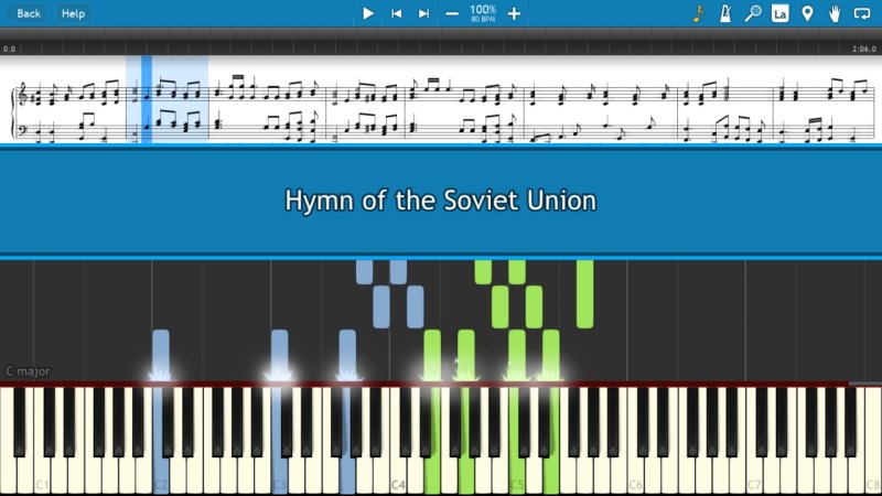 Гимн России на пианино Ноты