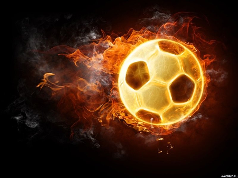 Футбольный мяч в огне
