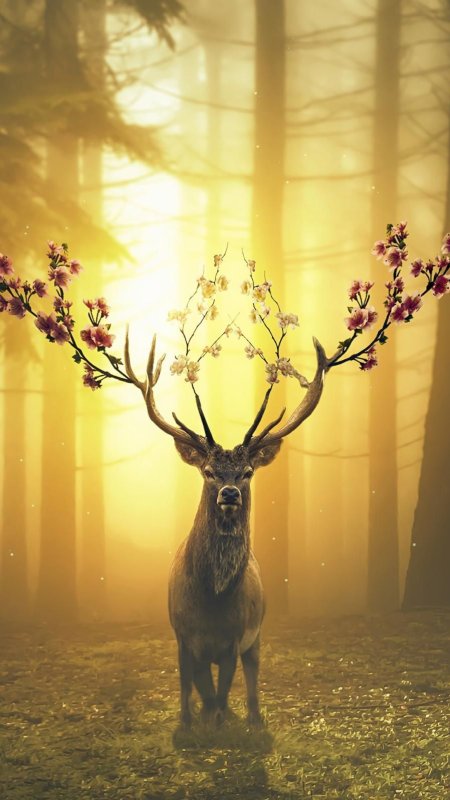 Олень в лесу