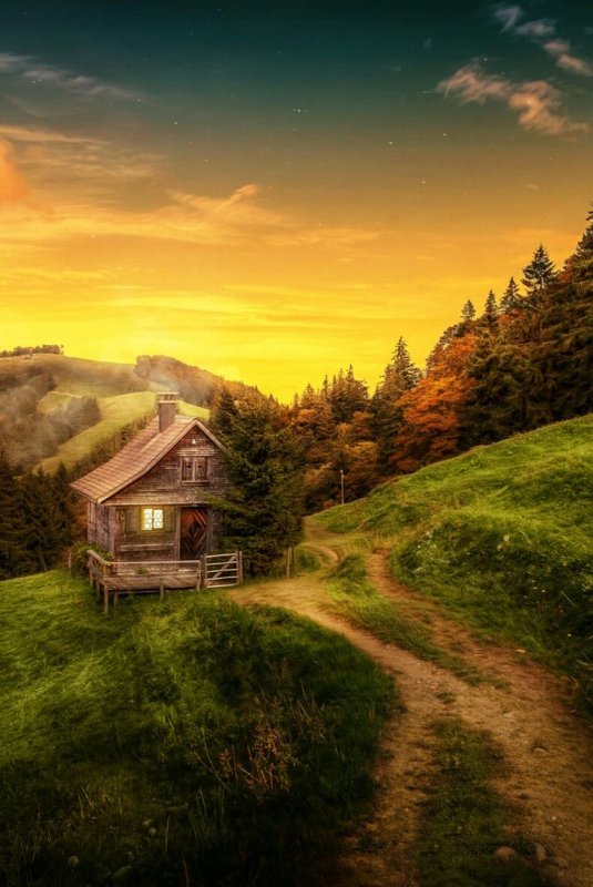 Красивый дом на природе