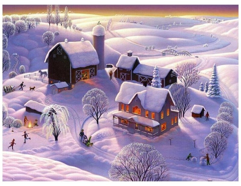 Сказочная деревня зимой