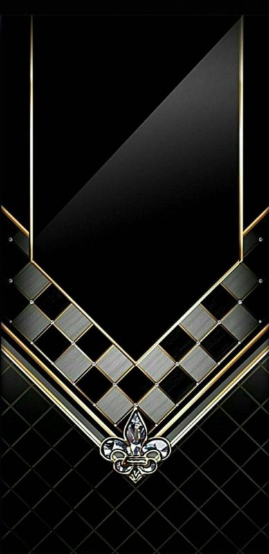 Черно золотистый смартфон