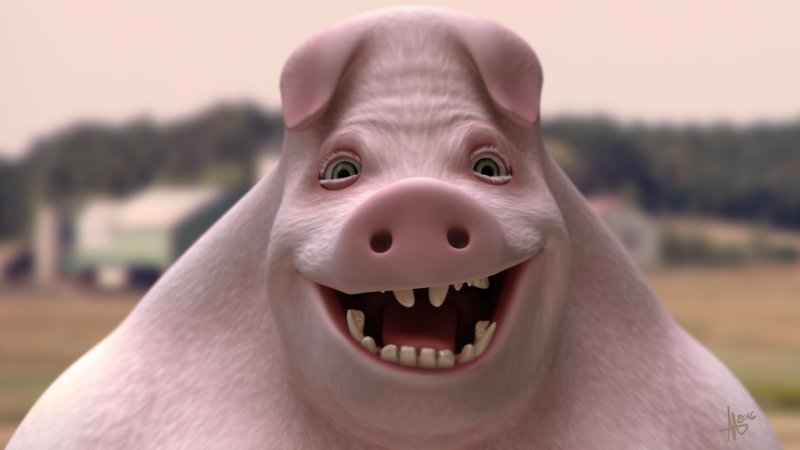 Свинья смеется