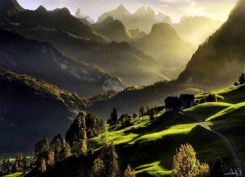 Зеленые холмы Швейцарии