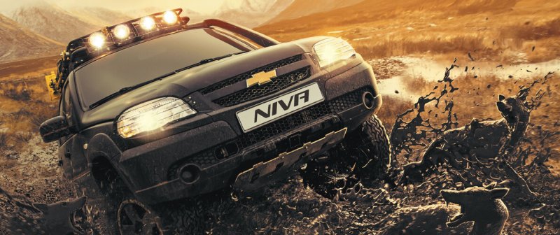 Нива Шевроле в грязи обои