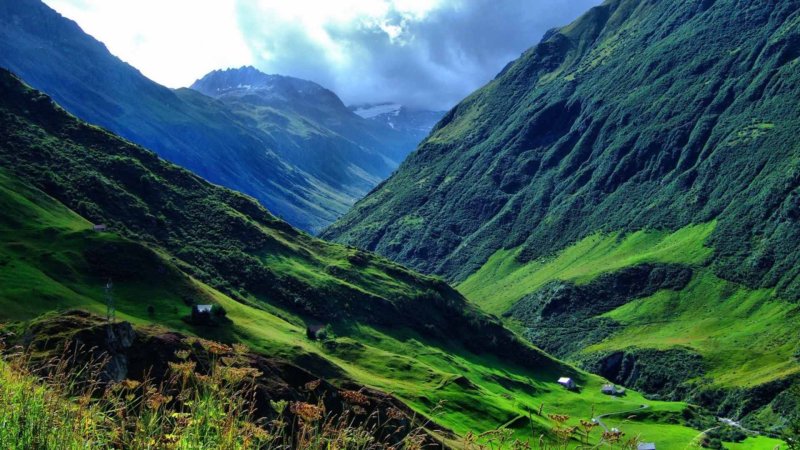 Зеленые холмы в Дагестане