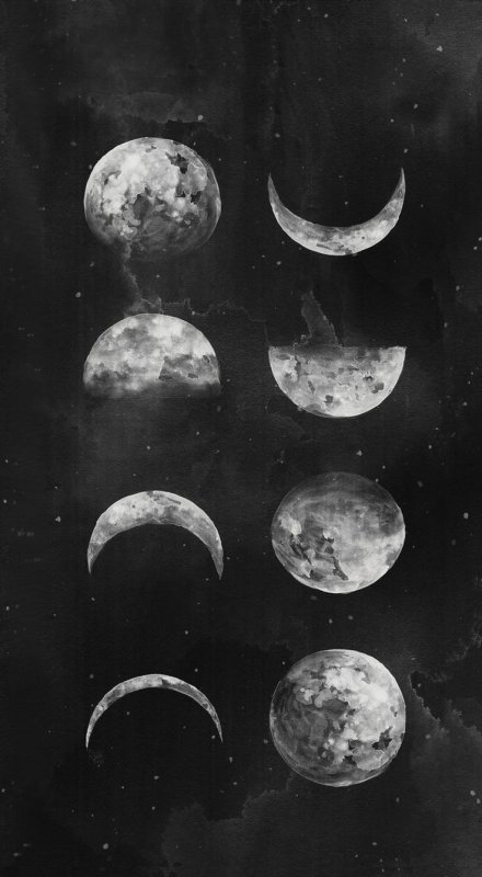 Луна на черном фоне