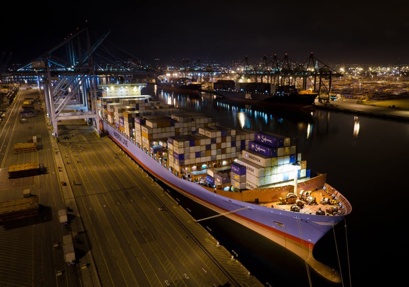 Порт Гавр ночью