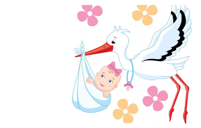 Аист с новорожденным