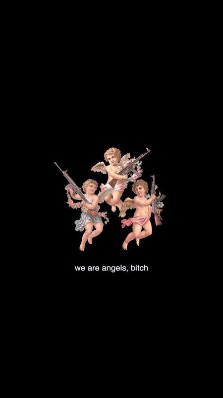 Ангелочек на черном фоне