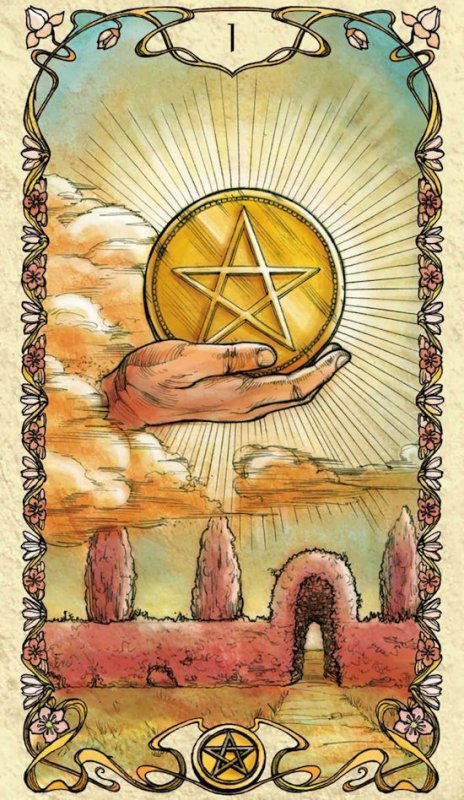 Туз пентаклей Таро в хорошем качестве