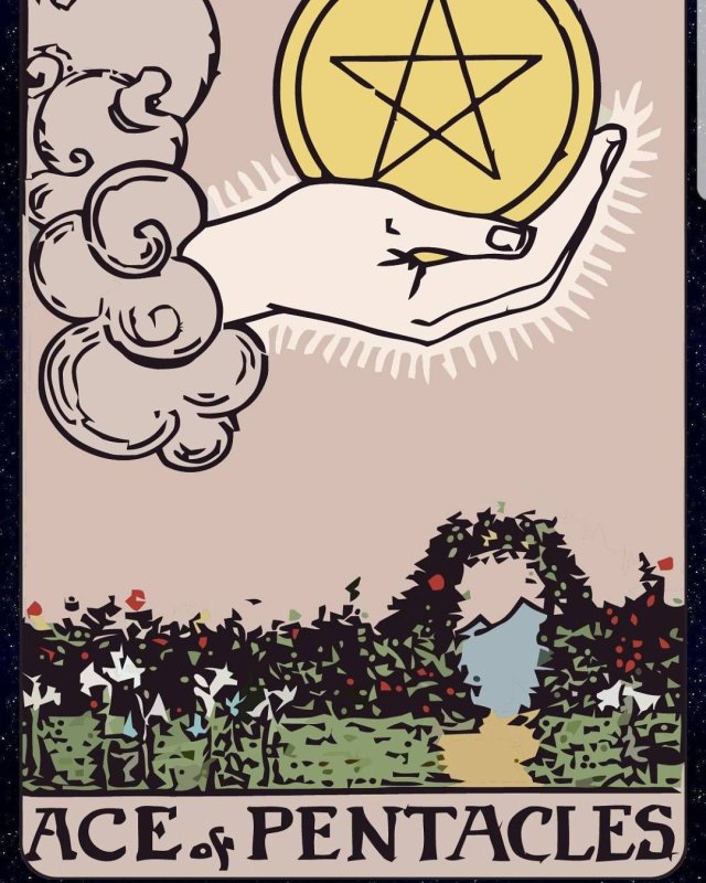 Карта туз пентаклей Уэйт