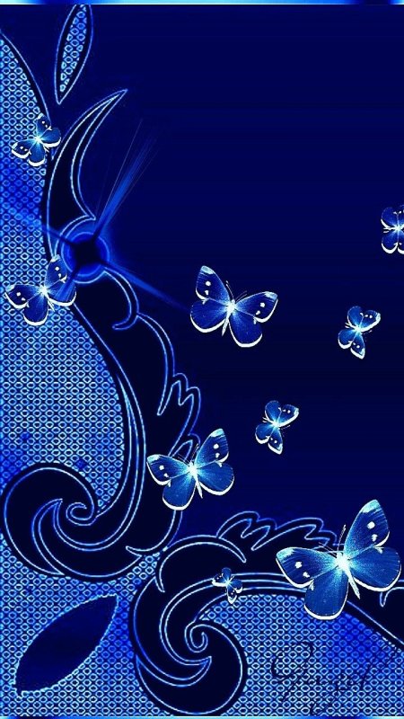 Золотые бабочки на синем фоне