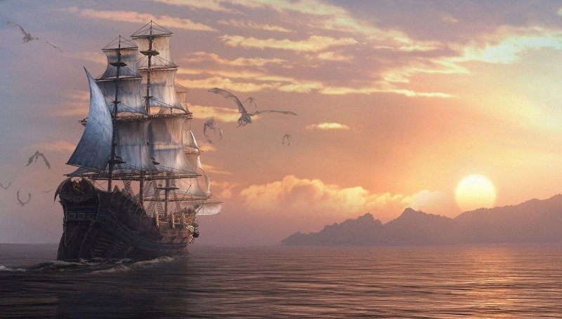 Корабль в море