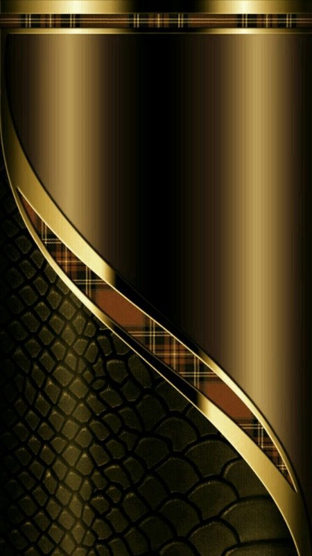 Черно золотистый смартфон