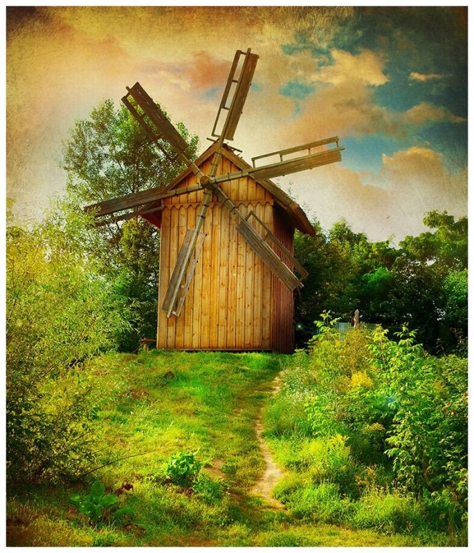 Картина мельницы