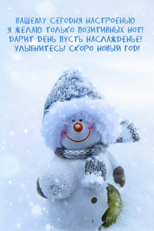 Зимнее утро Снеговик