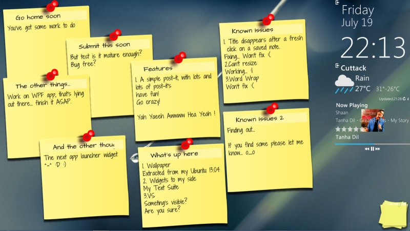 Стикеры для заметок на рабочий стол