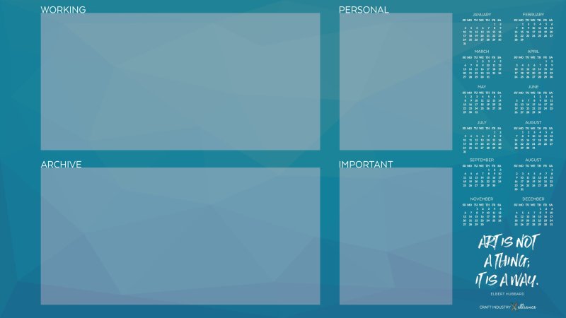 Фон рабочего стола с разделением на зоны