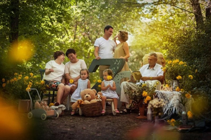 Фотосессия семьи на природе