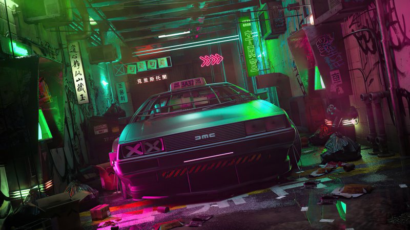 Машина Cyberpunk 2077 Nissan Skyline