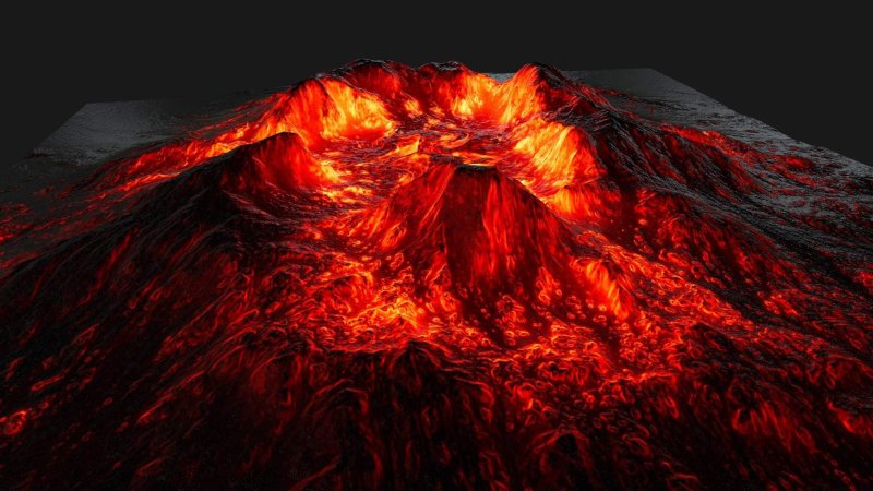Извержение вулкана лава