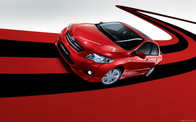 Автомобиль на Красном фоне