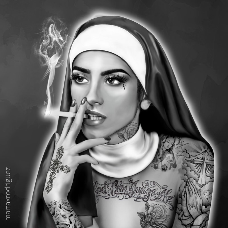Тату Чикано монашка