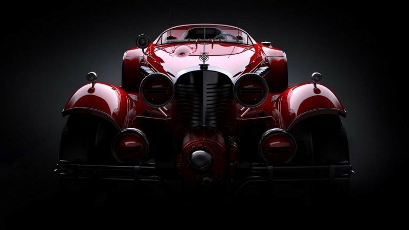 Красный ретро автомобиль