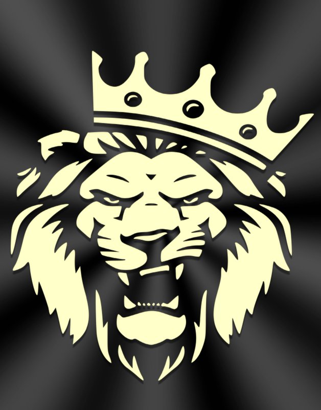 Лев с короной рисунок