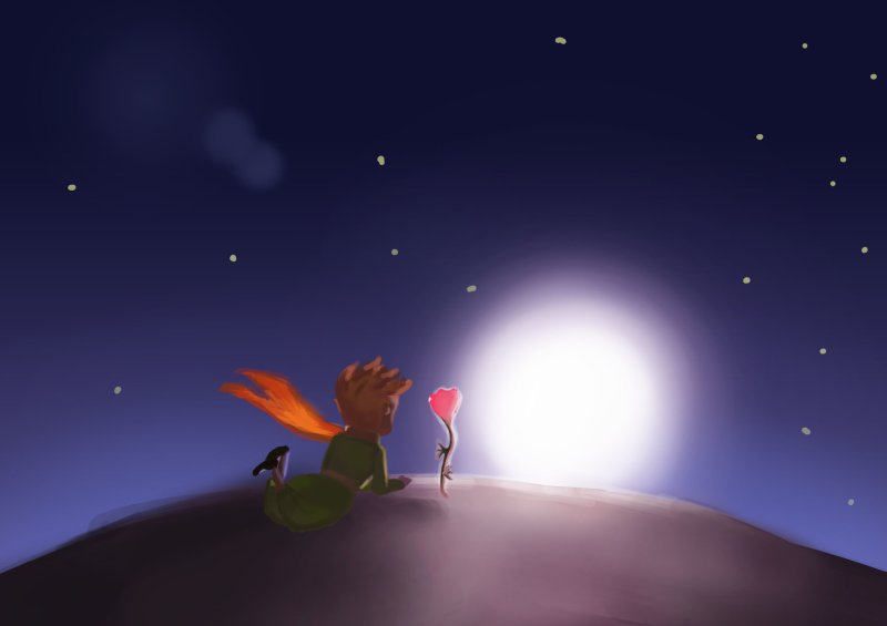 Маленький принц и лиса на планете